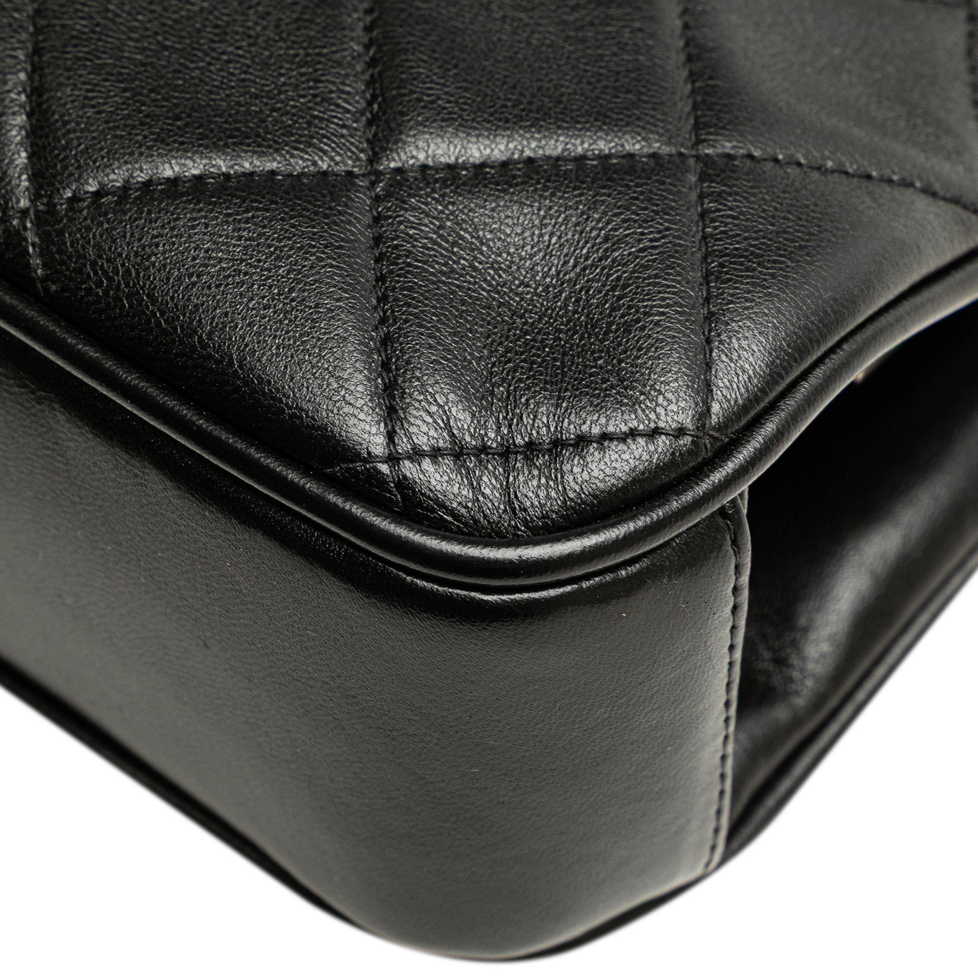 Chanel CC Quilted Lambskin Kiss Lock Frame Top Handle Bag