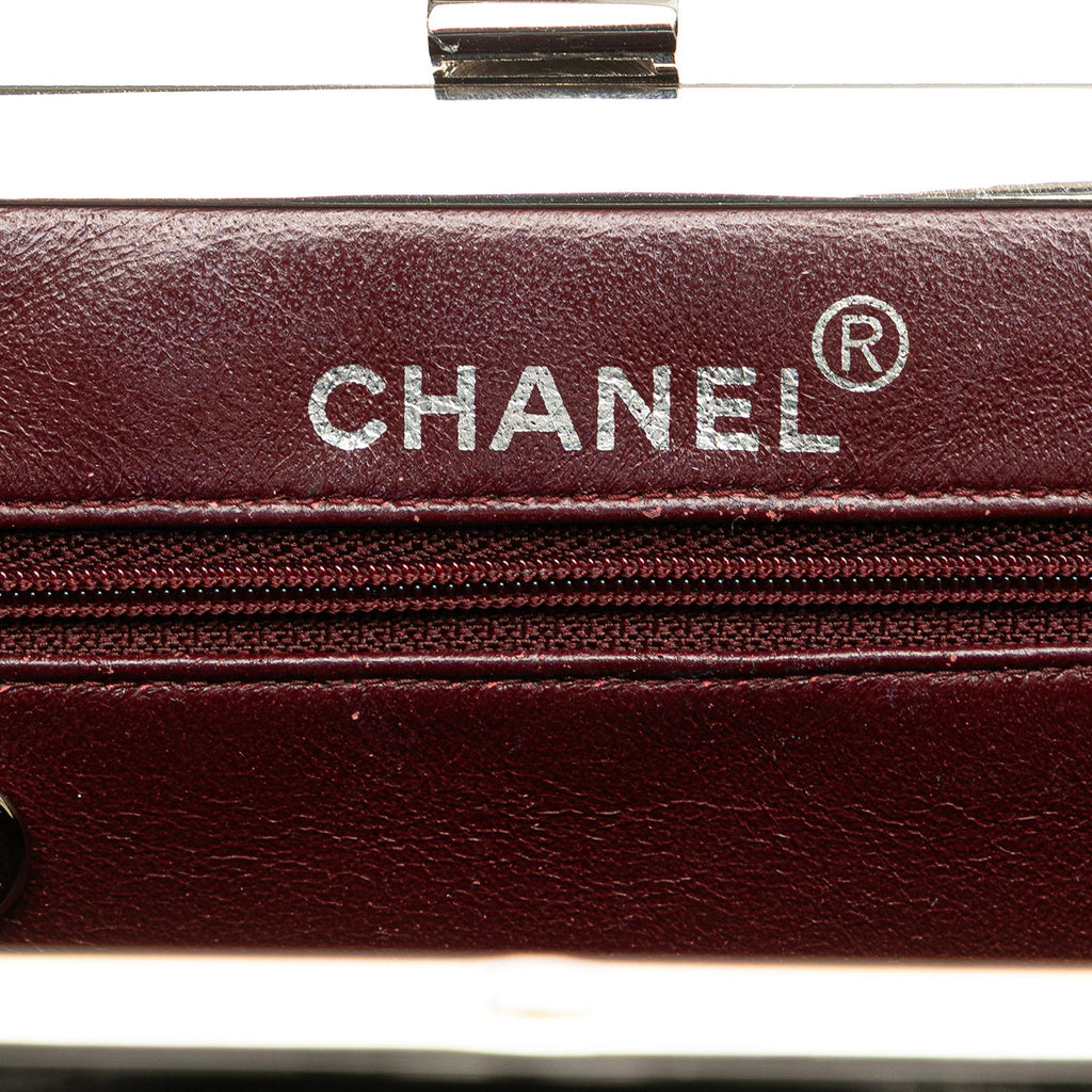 Chanel CC Quilted Lambskin Kiss Lock Frame Top Handle Bag