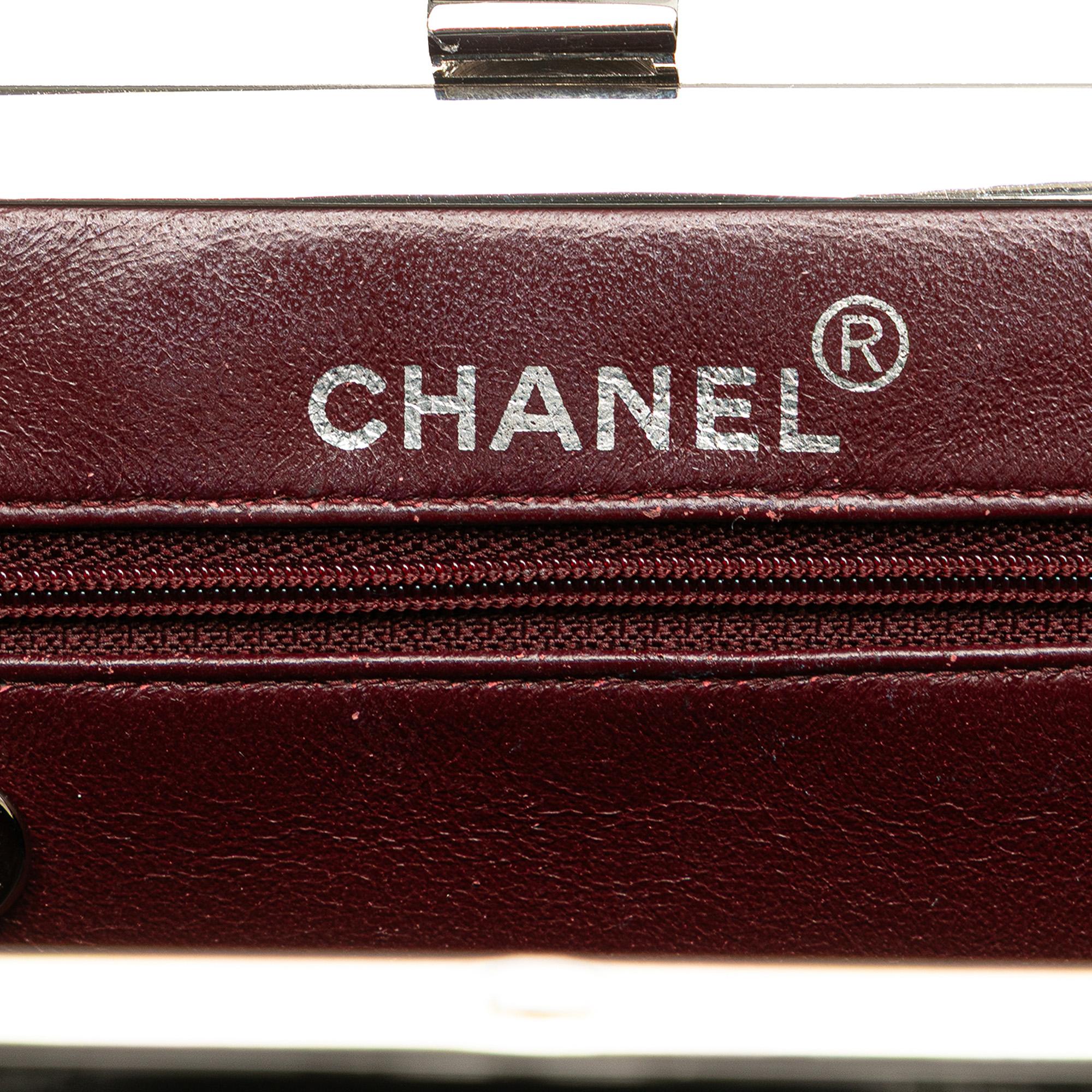 Chanel CC Quilted Lambskin Kiss Lock Frame Top Handle Bag