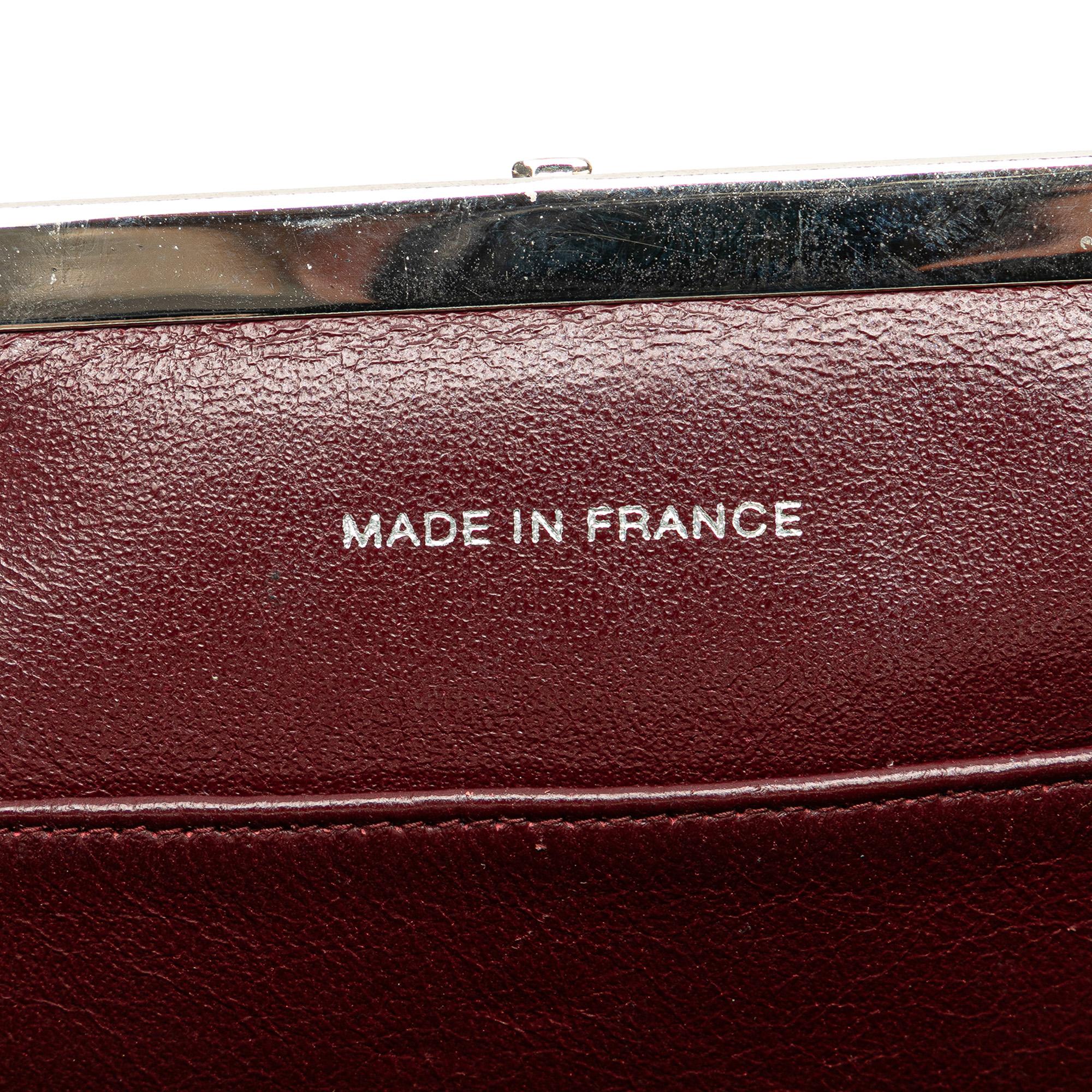 Chanel CC Quilted Lambskin Kiss Lock Frame Top Handle Bag