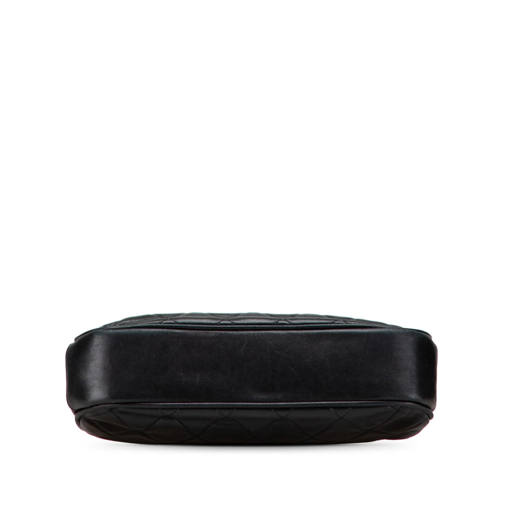 Chanel CC Quilted Lambskin Kiss Lock Frame Top Handle Bag
