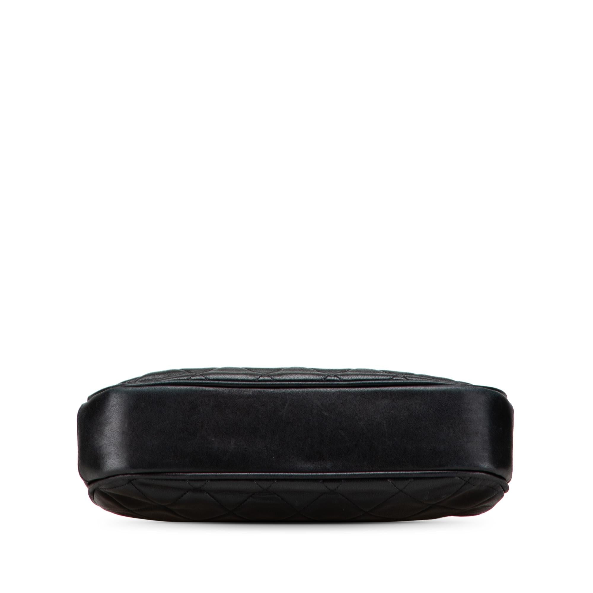 Chanel CC Quilted Lambskin Kiss Lock Frame Top Handle Bag