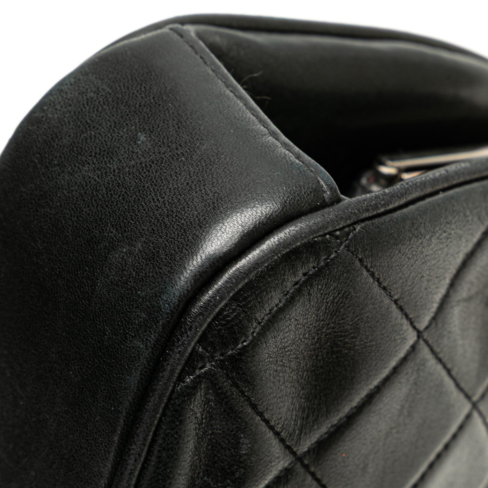 Chanel CC Quilted Lambskin Kiss Lock Frame Top Handle Bag