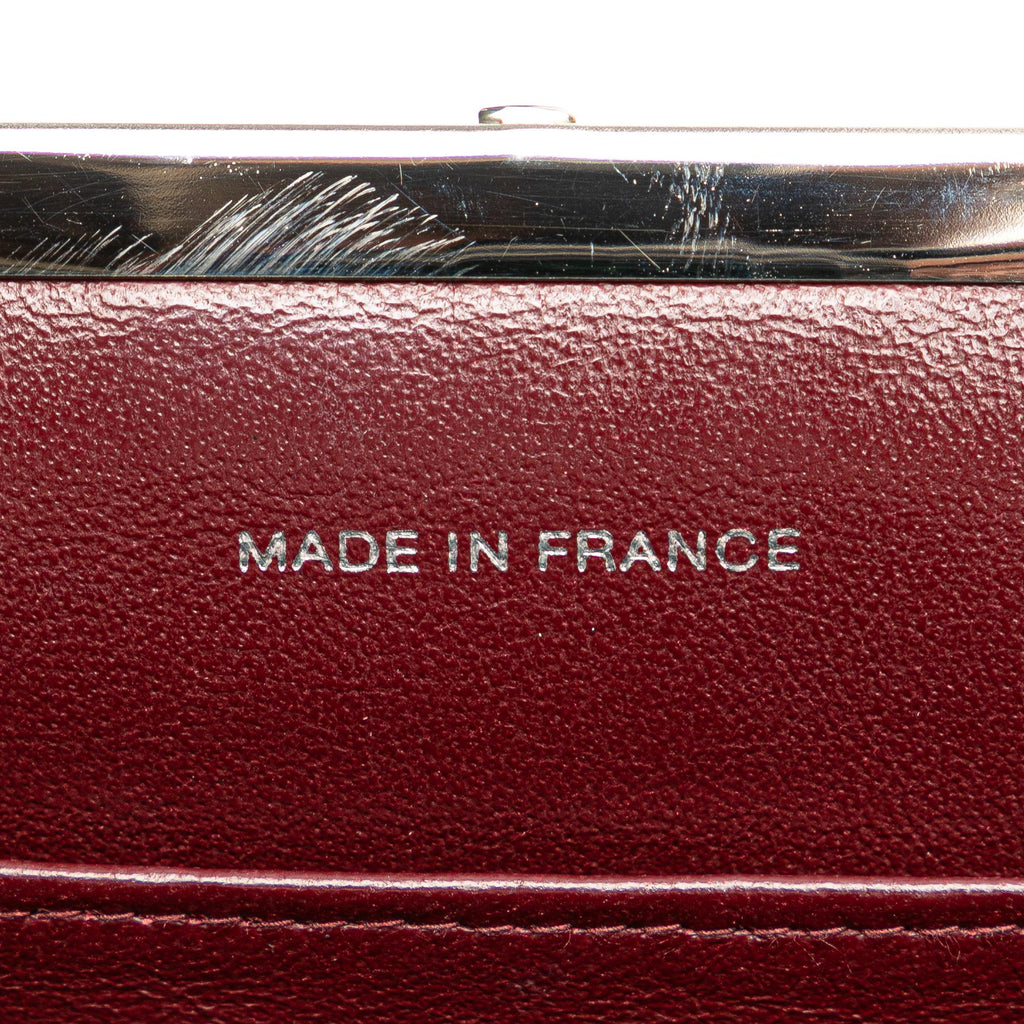 Chanel CC Quilted Lambskin Kiss Lock Frame Top Handle Bag