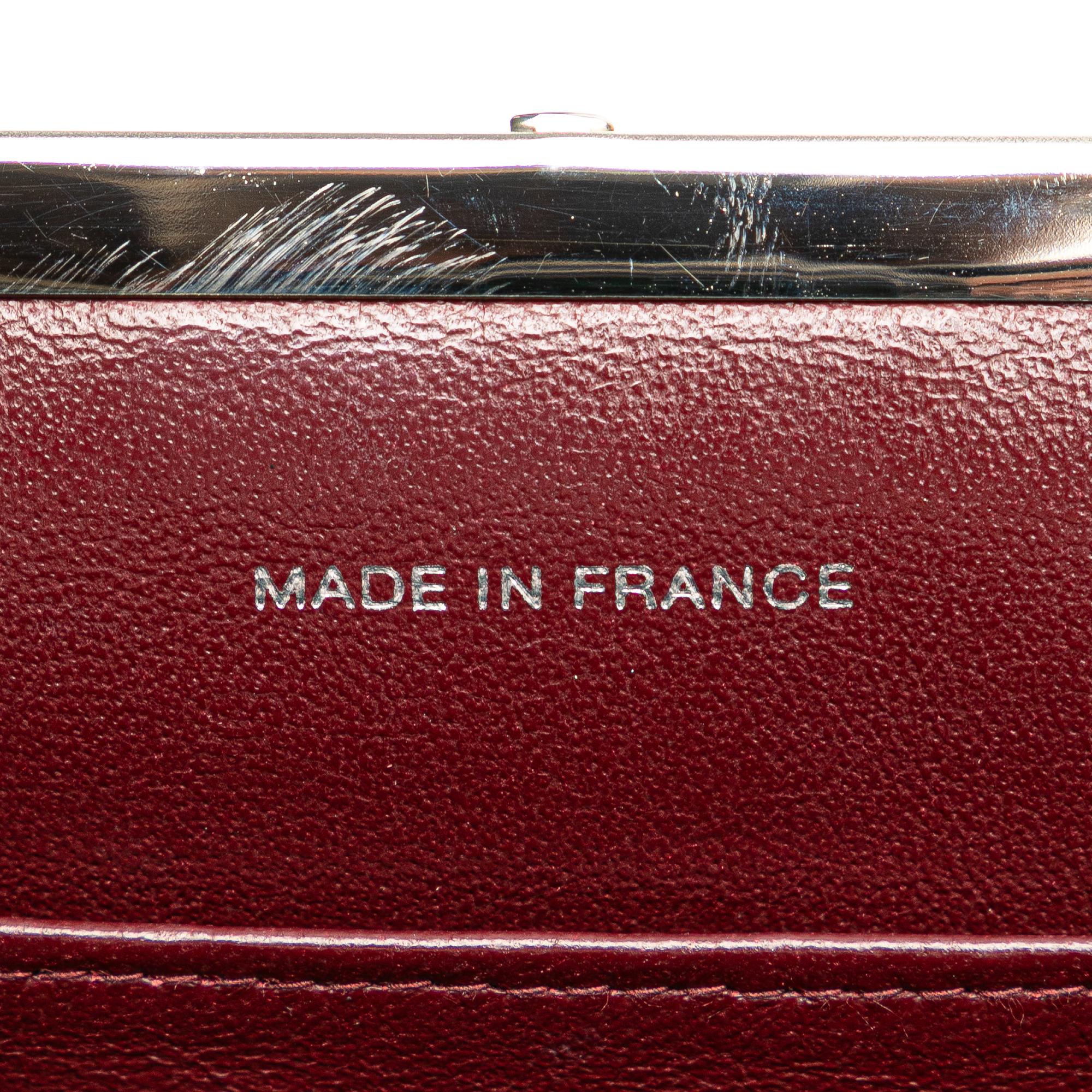 Chanel CC Quilted Lambskin Kiss Lock Frame Top Handle Bag