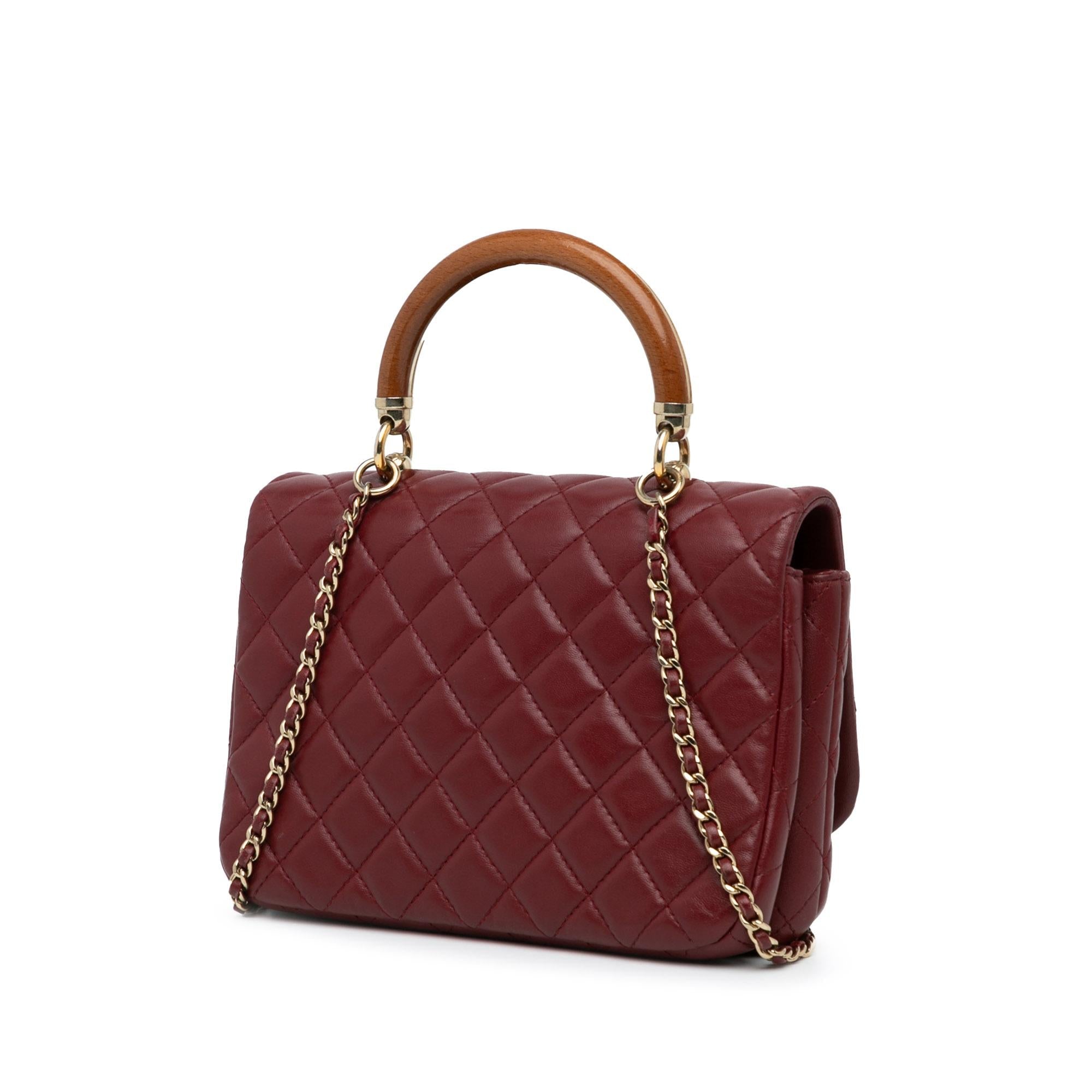 Chanel CC Quilted Lambskin Knock on Wood Satchel (SHG-wiPzxy)