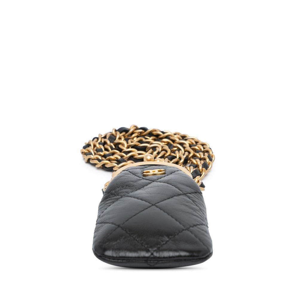 Chanel CC Quilted Lambskin Lipstick Case on Chain