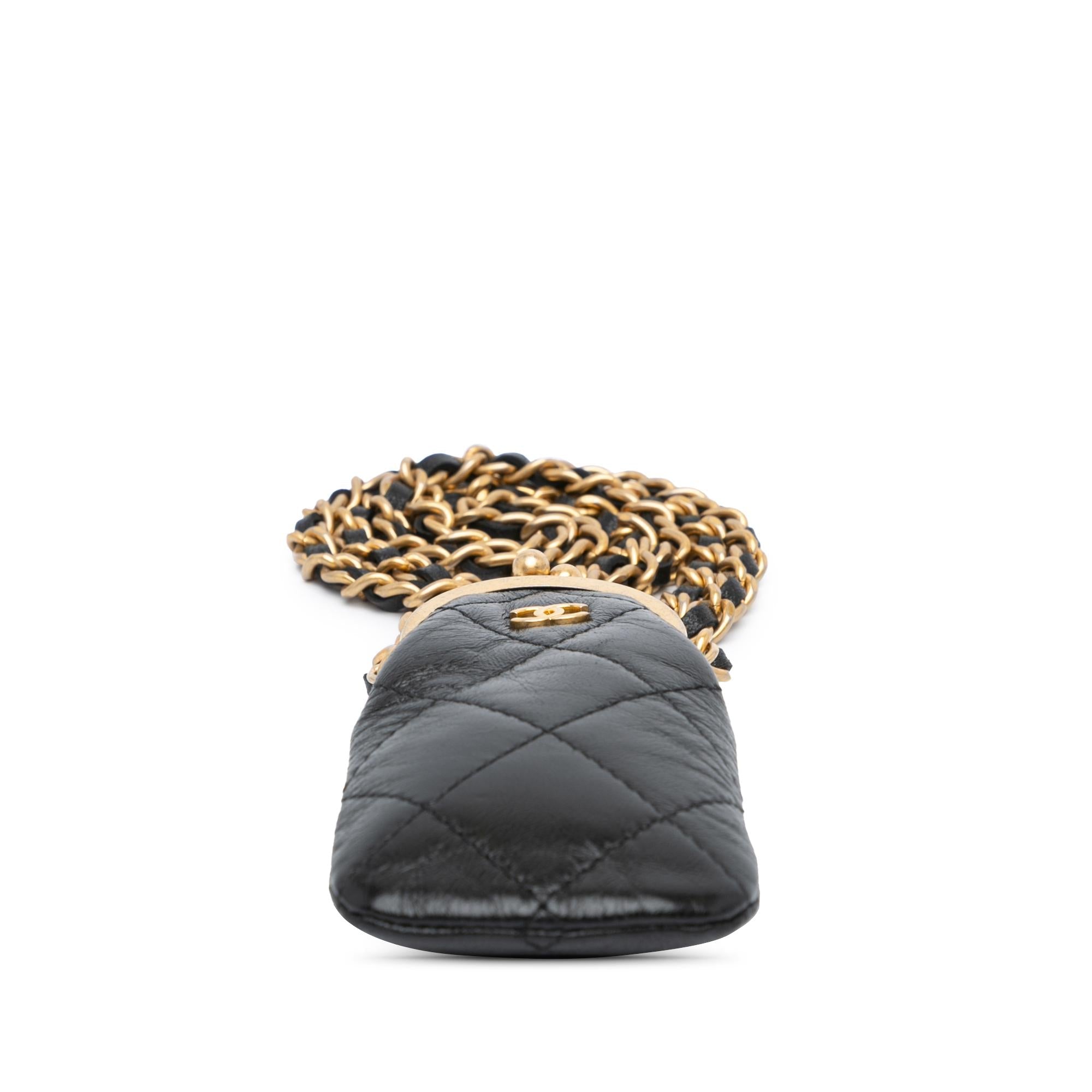 Chanel CC Quilted Lambskin Lipstick Case on Chain