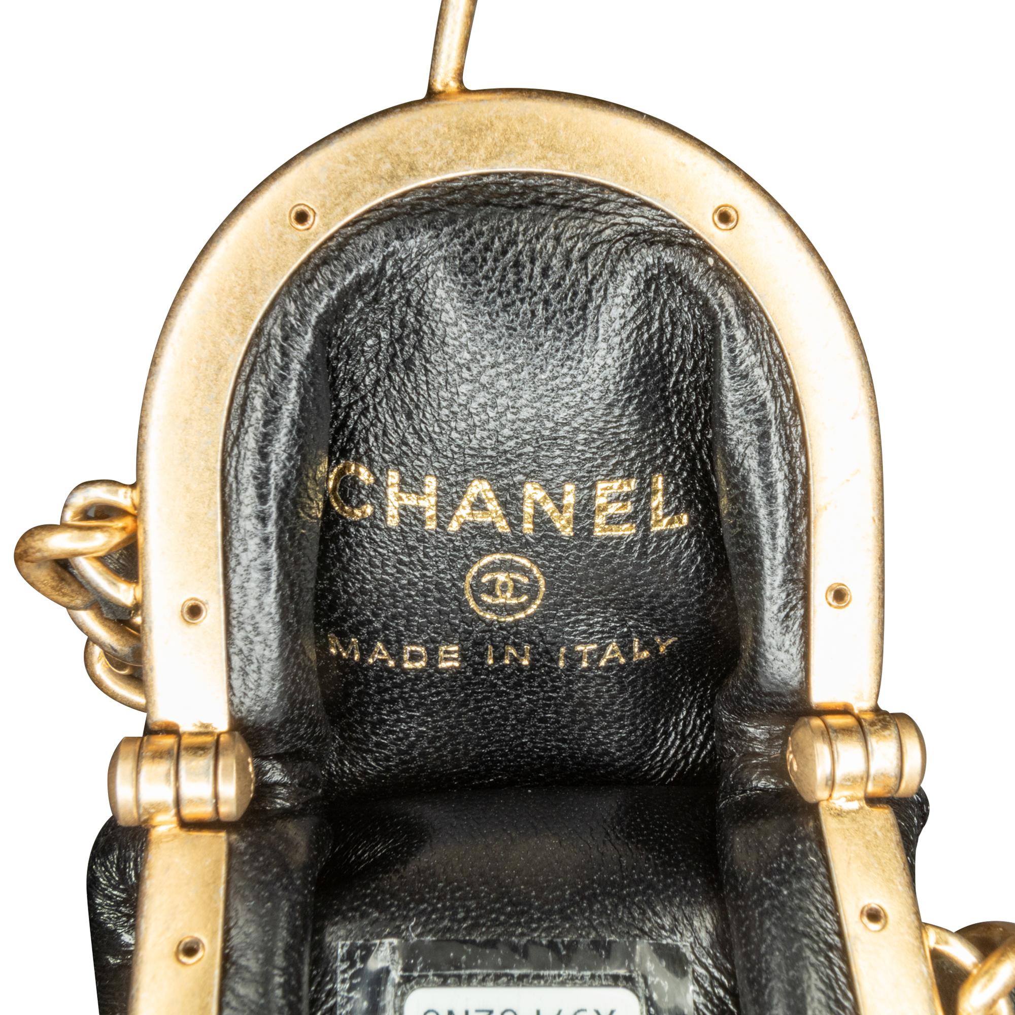Chanel CC Quilted Lambskin Lipstick Case on Chain