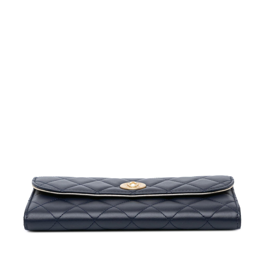 Chanel CC Quilted Lambskin Long Wallet (SHG-UW3ZCy)