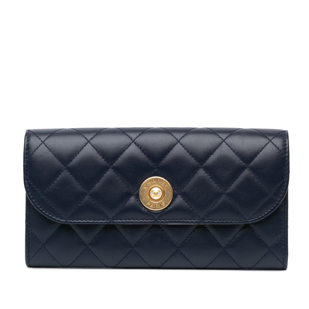 Chanel CC Quilted Lambskin Long Wallet (SHG-UW3ZCy)