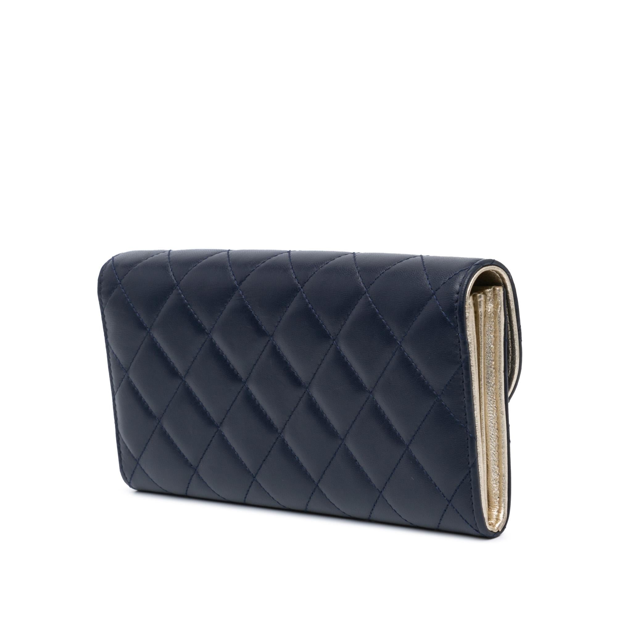 Chanel CC Quilted Lambskin Long Wallet (SHG-UW3ZCy)