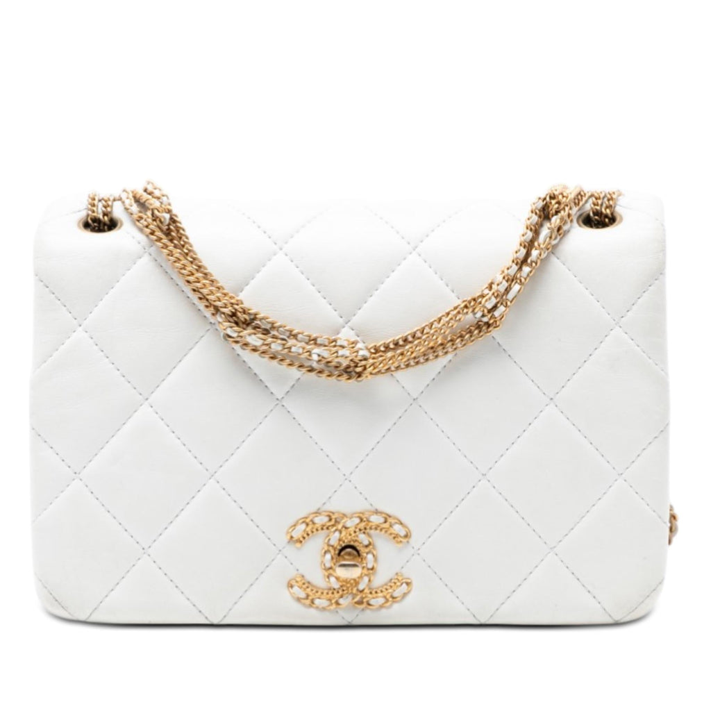 Chanel CC Quilted Lambskin Looping Chain Flap