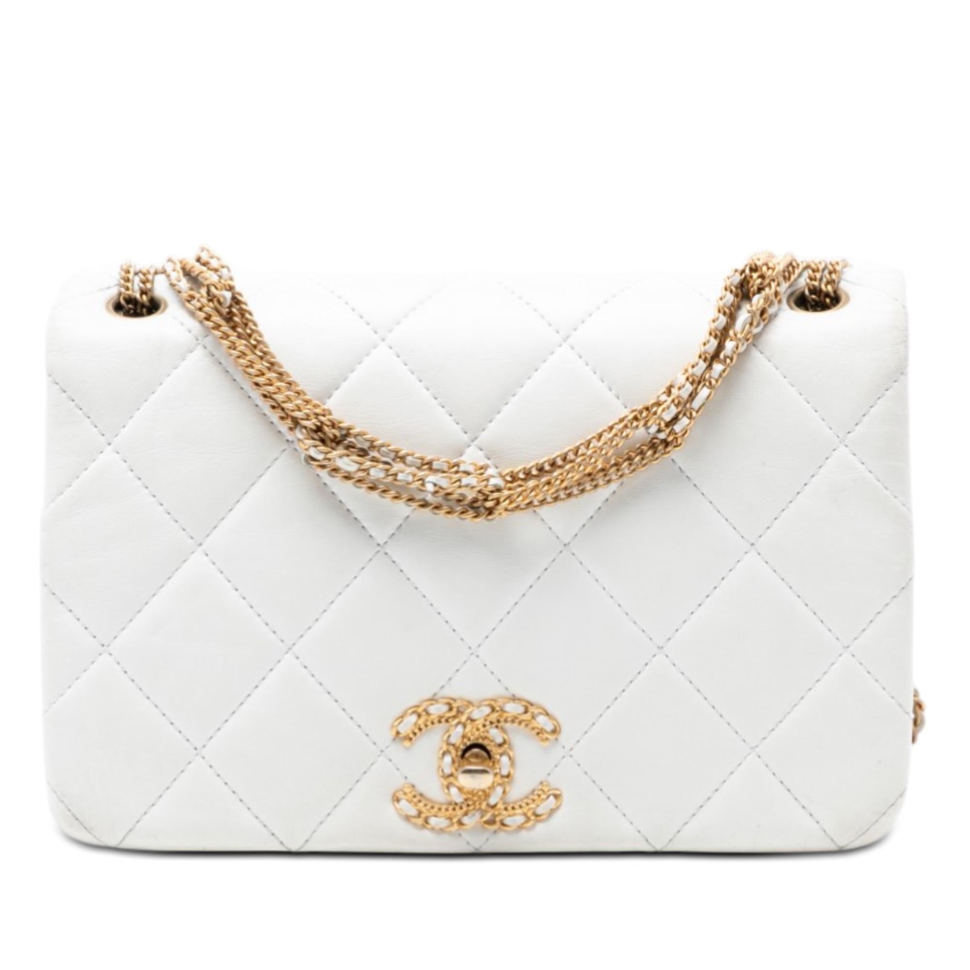 Chanel CC Quilted Lambskin Looping Chain Flap
