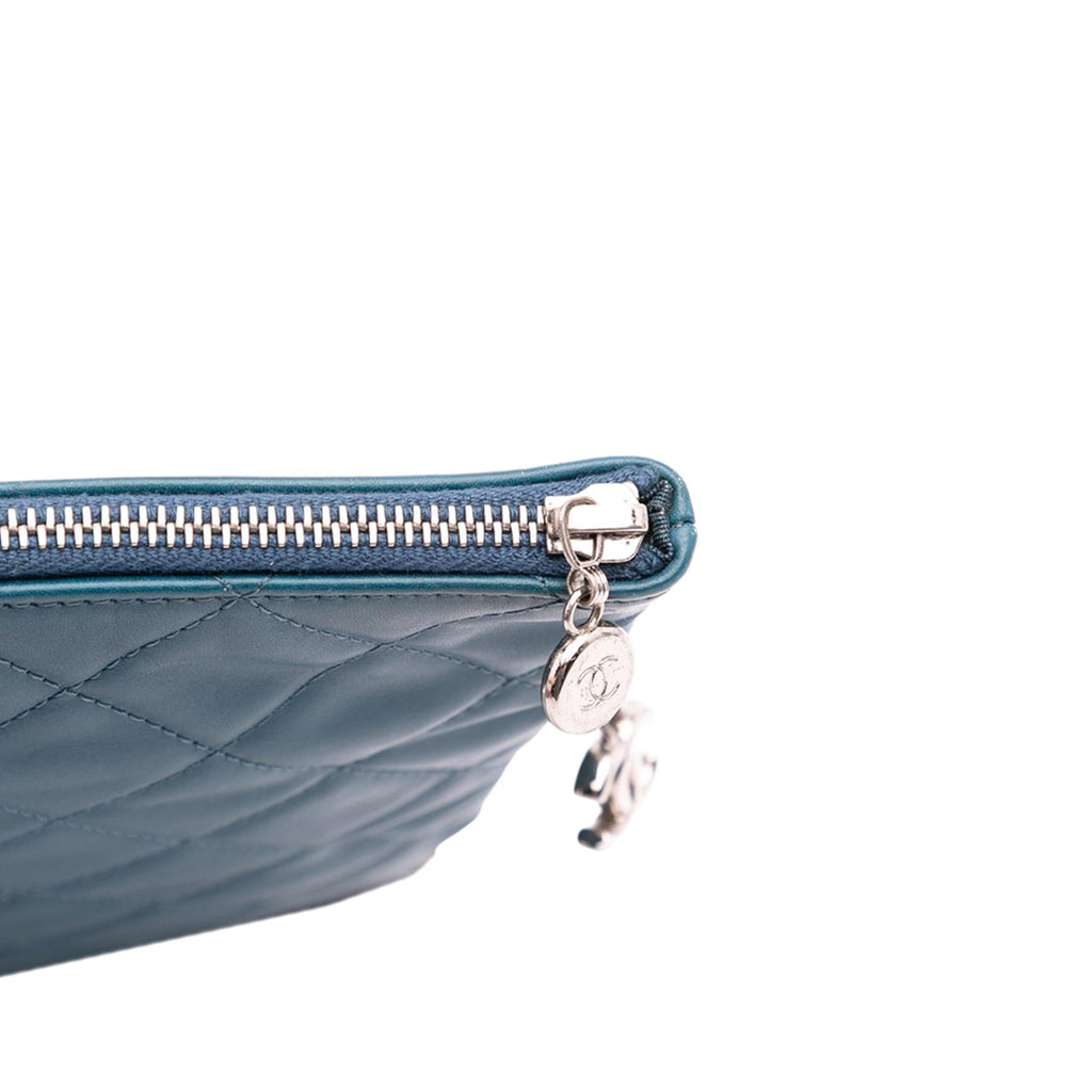 Chanel CC Quilted Lambskin Multi Zip Clutch