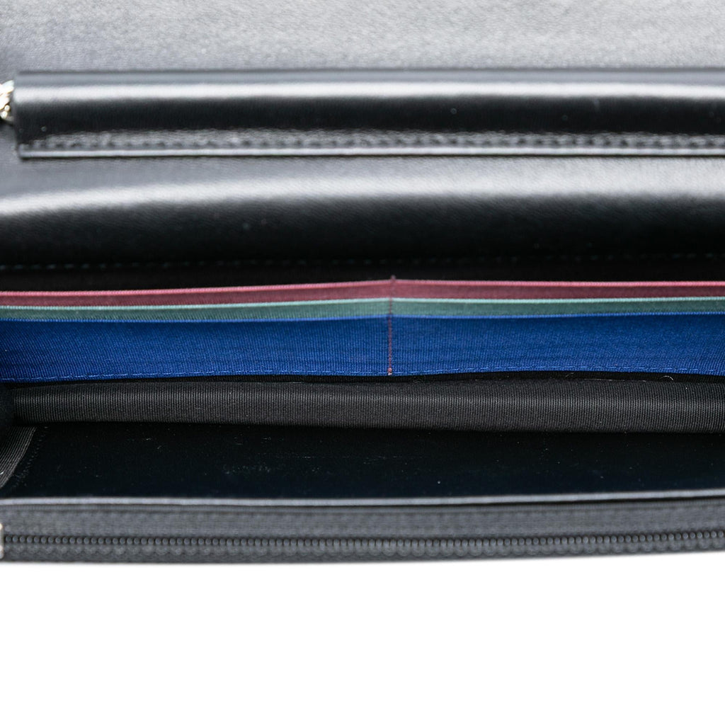 Chanel CC Quilted Lambskin Multicolor Border Full Flap Wallet on Chain