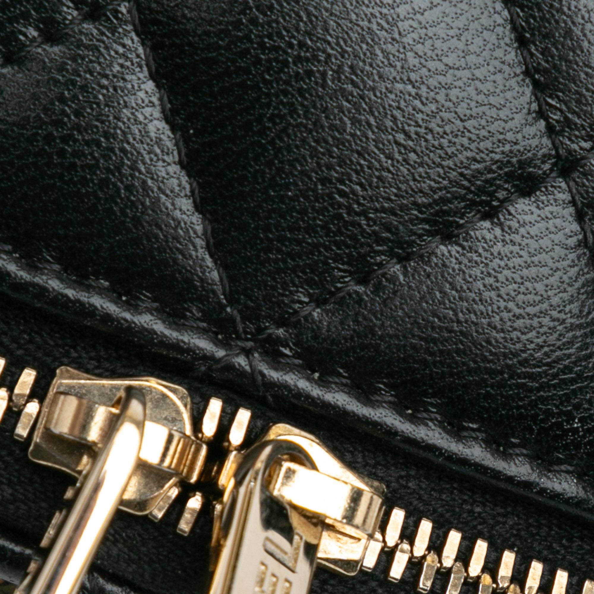 Chanel CC Quilted Lambskin Oval Top Handle Clutch