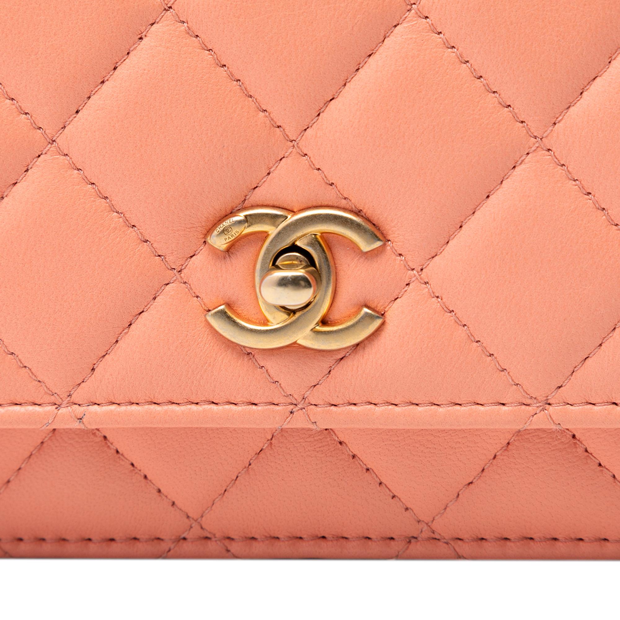 Chanel CC Quilted Lambskin Pearl Crush Wallet On Chain