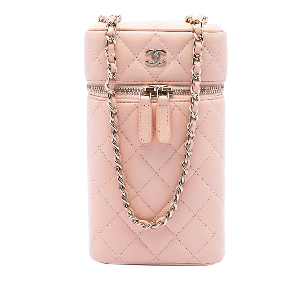Chanel CC Quilted Lambskin Phone Holder with Chain
