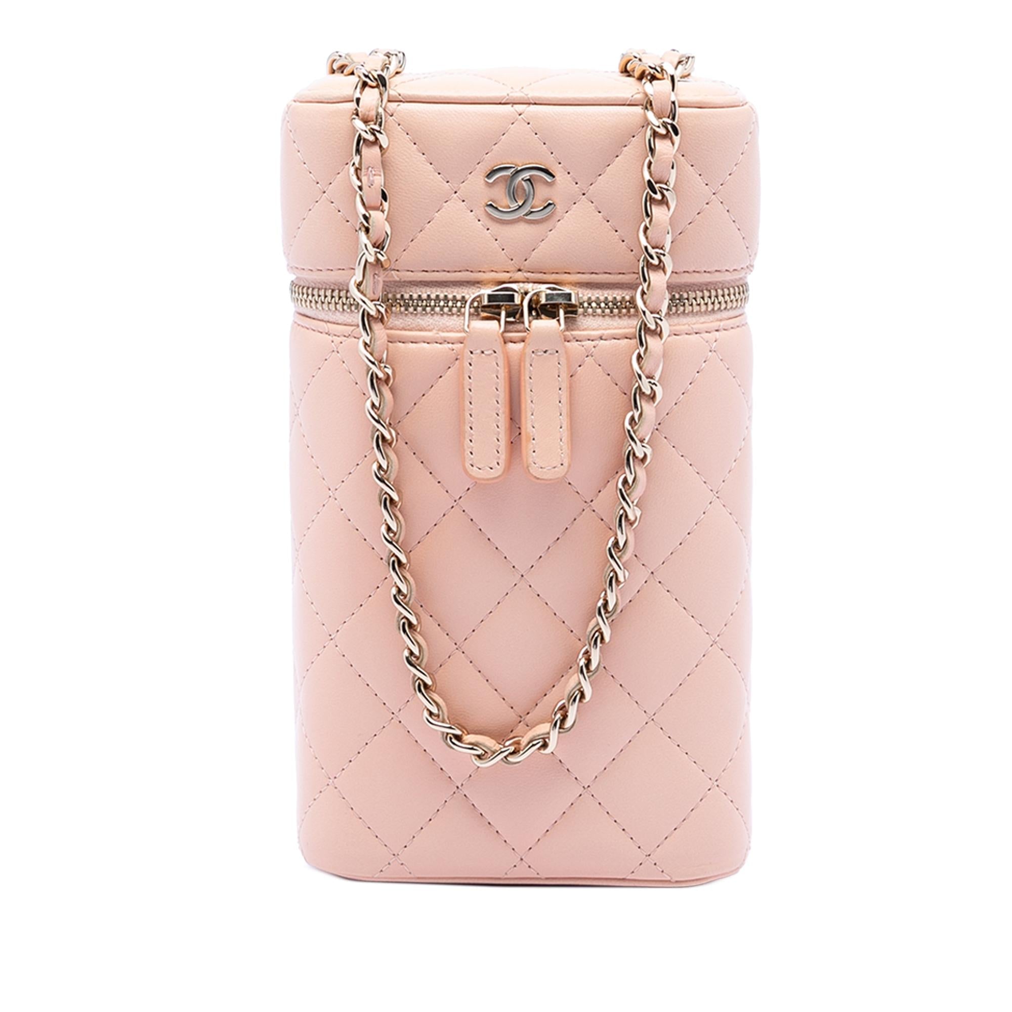 Chanel CC Quilted Lambskin Phone Holder with Chain