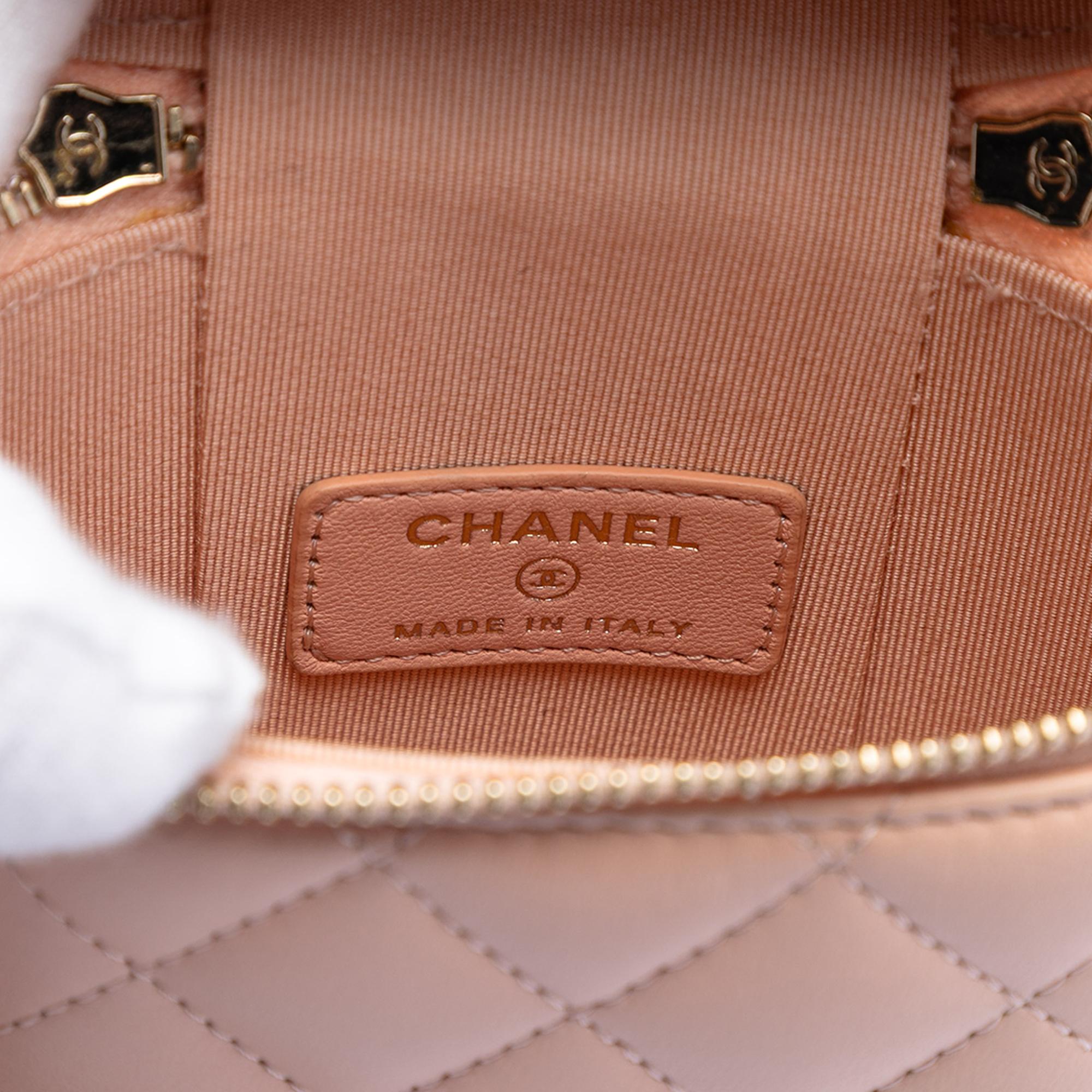 Chanel CC Quilted Lambskin Phone Holder with Chain