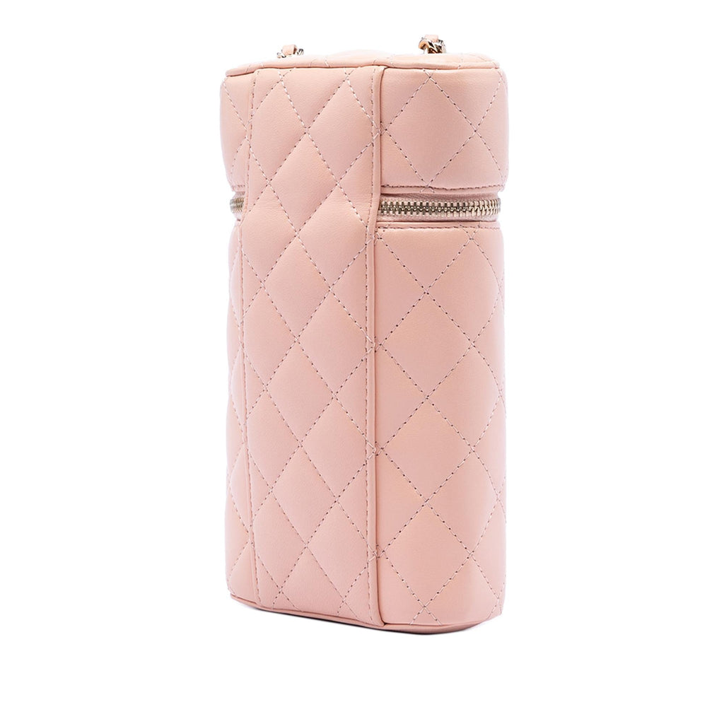 Chanel CC Quilted Lambskin Phone Holder with Chain