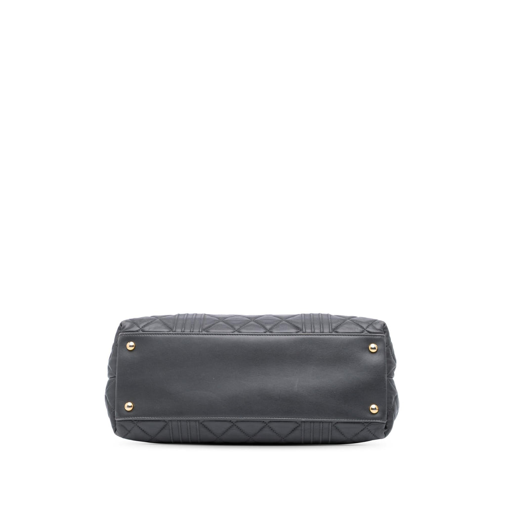Chanel CC Quilted Lambskin Pin Tuck Tote