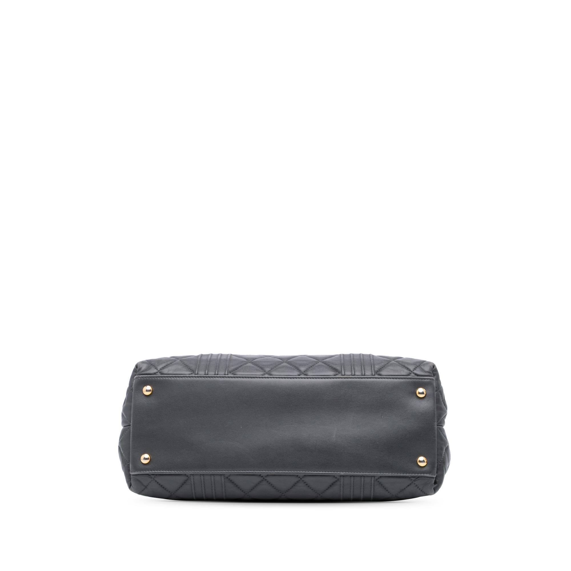 Chanel CC Quilted Lambskin Pin Tuck Tote