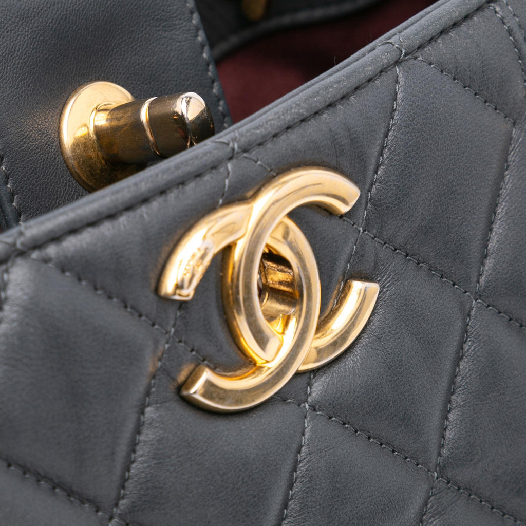 Chanel CC Quilted Lambskin Pin Tuck Tote