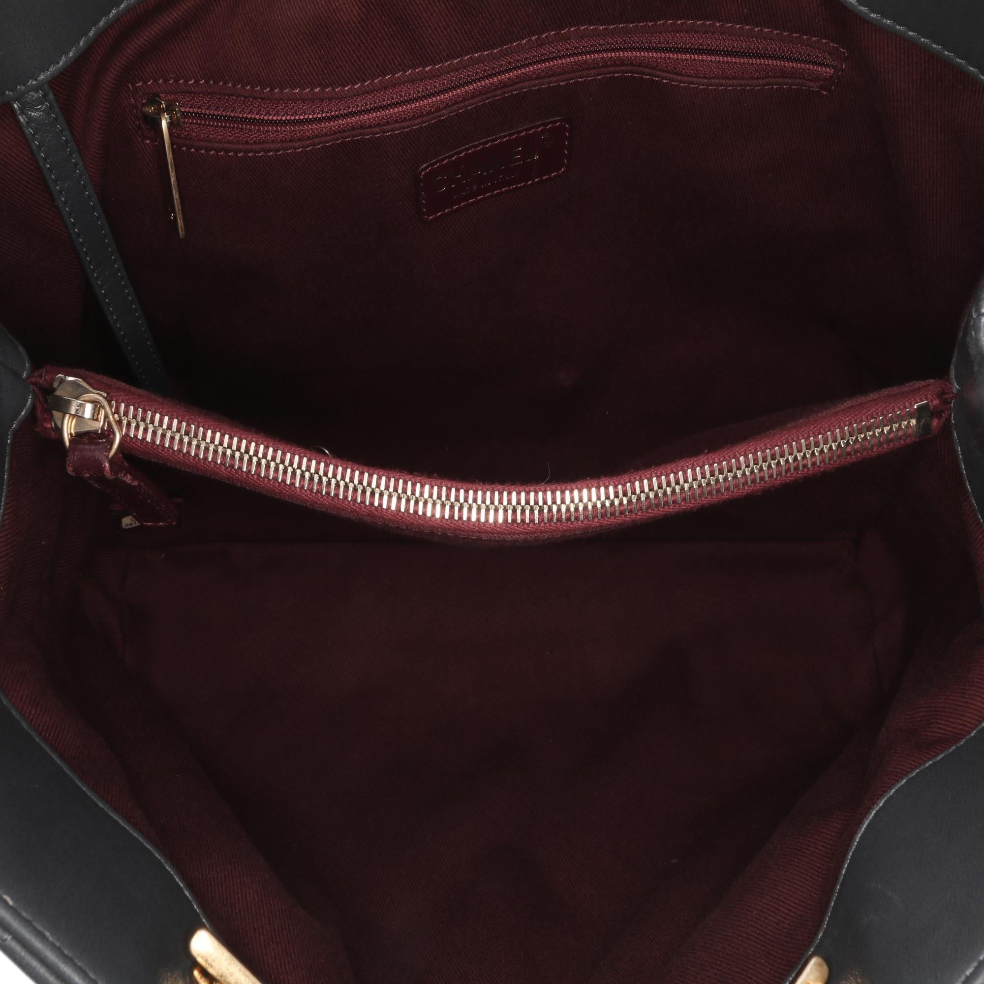 Chanel CC Quilted Lambskin Pin Tuck Tote