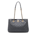 Chanel CC Quilted Lambskin Pin Tuck Tote