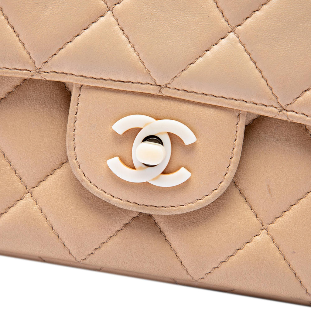 Chanel CC Quilted Lambskin Resin Chain Single Flap