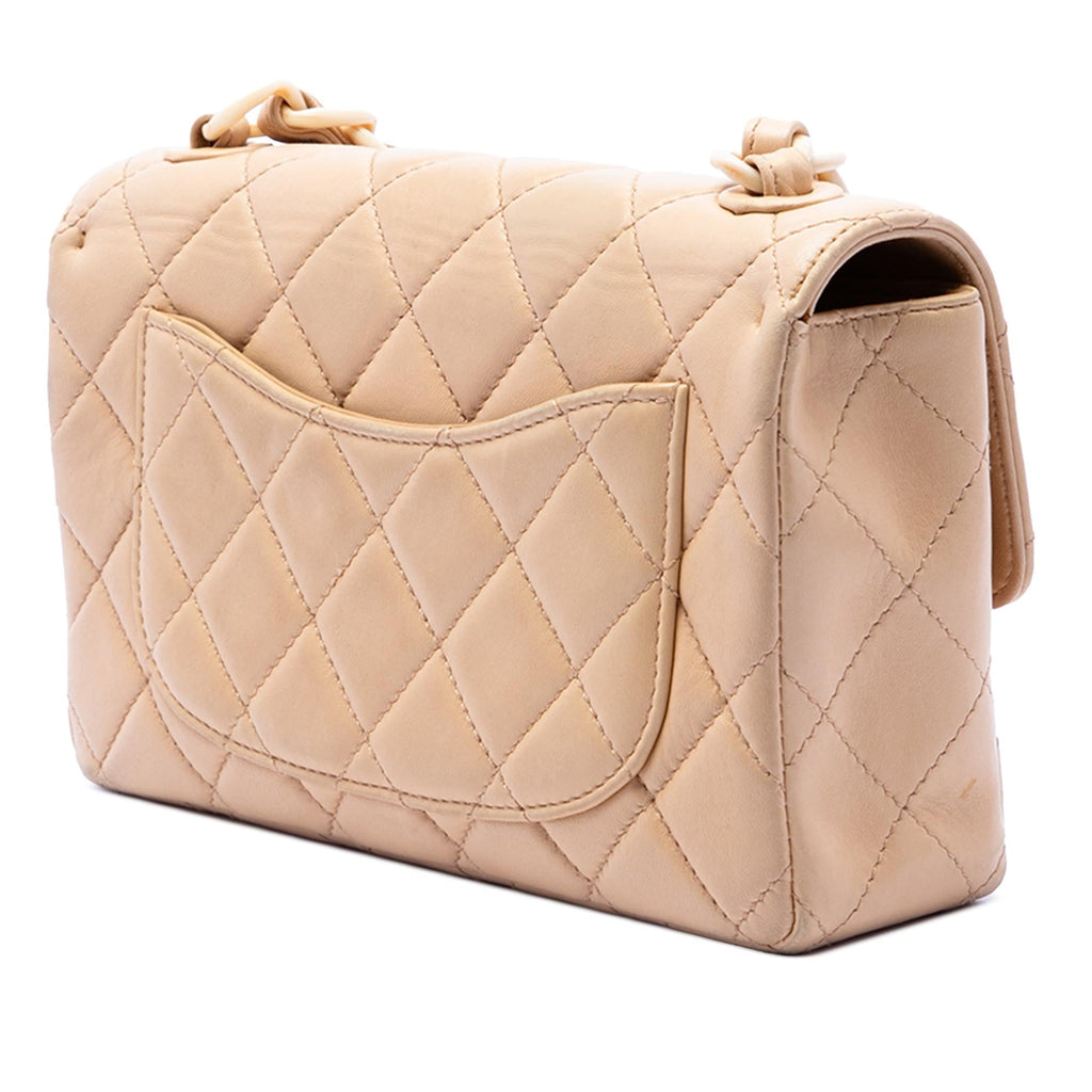 Chanel CC Quilted Lambskin Resin Chain Single Flap