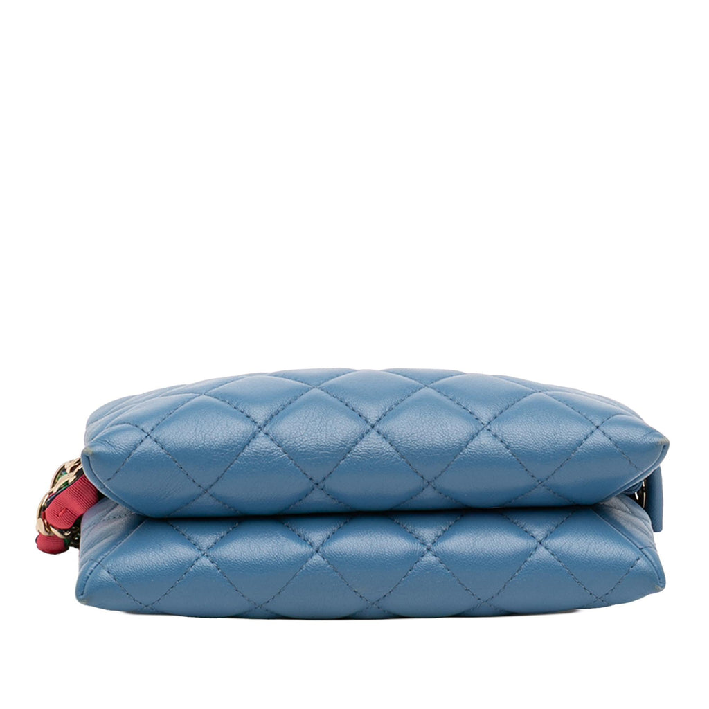 Chanel CC Quilted Lambskin Ribbon Clutch