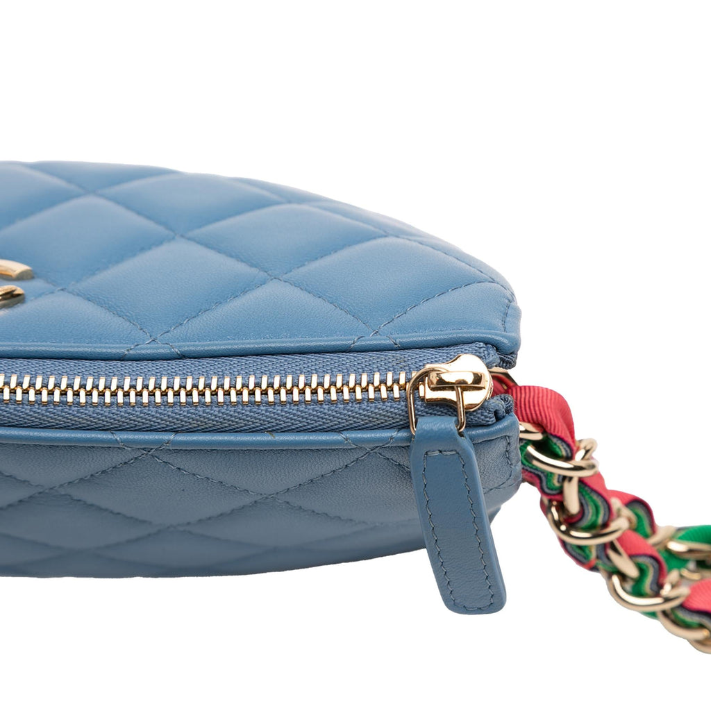 Chanel CC Quilted Lambskin Ribbon Clutch