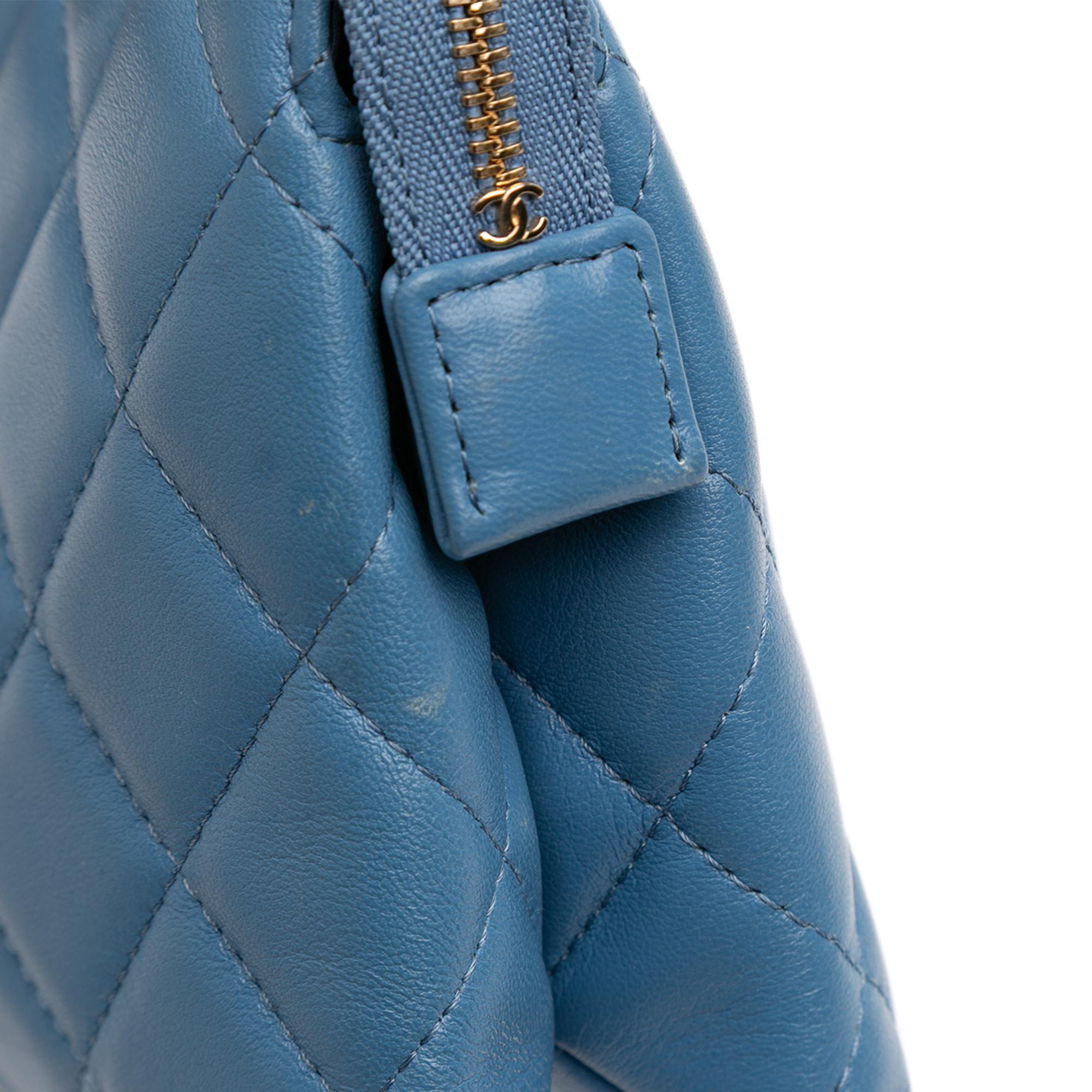 Chanel CC Quilted Lambskin Ribbon Clutch