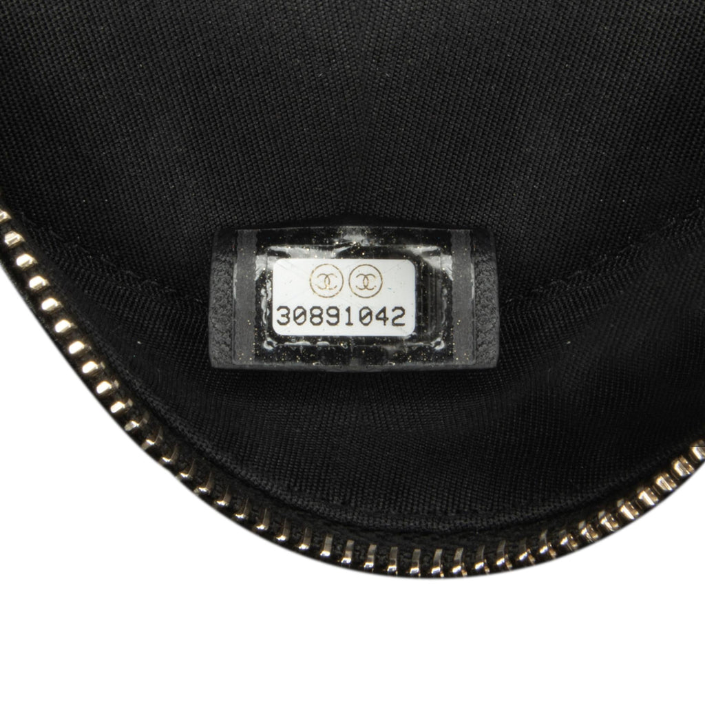 Chanel CC Quilted Lambskin Ribbon Round Clutch With Chain (SHG-oOGi2u)