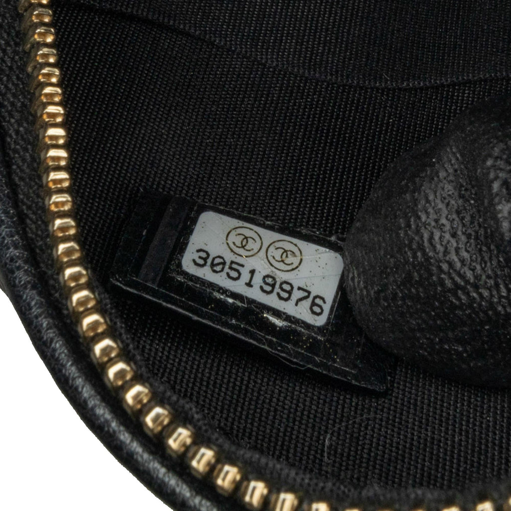 Chanel CC Quilted Lambskin Round Clutch with Chain