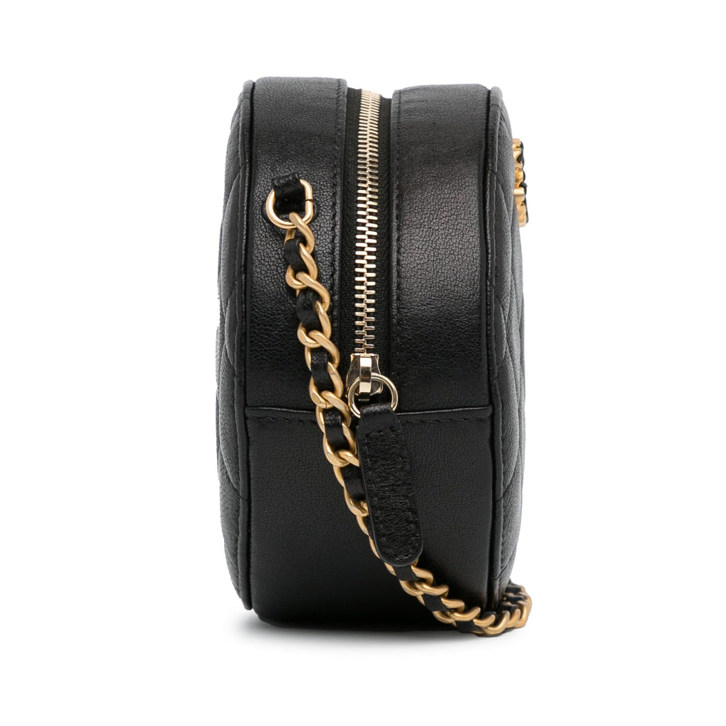 Chanel CC Quilted Lambskin Round Crossbody (SHG-33ZDhg)