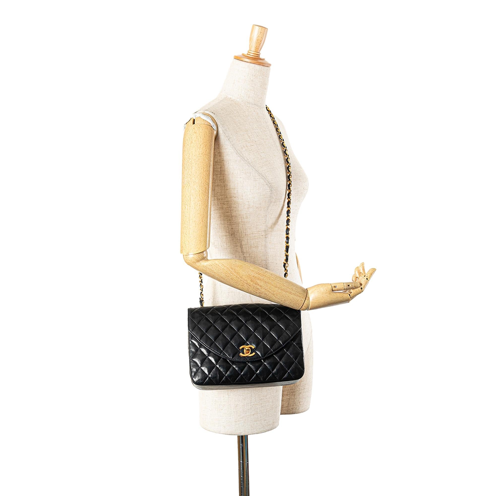Chanel CC Quilted Lambskin Round Flap