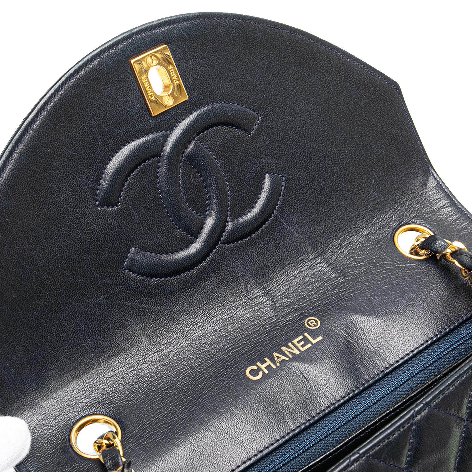 Chanel CC Quilted Lambskin Round Flap
