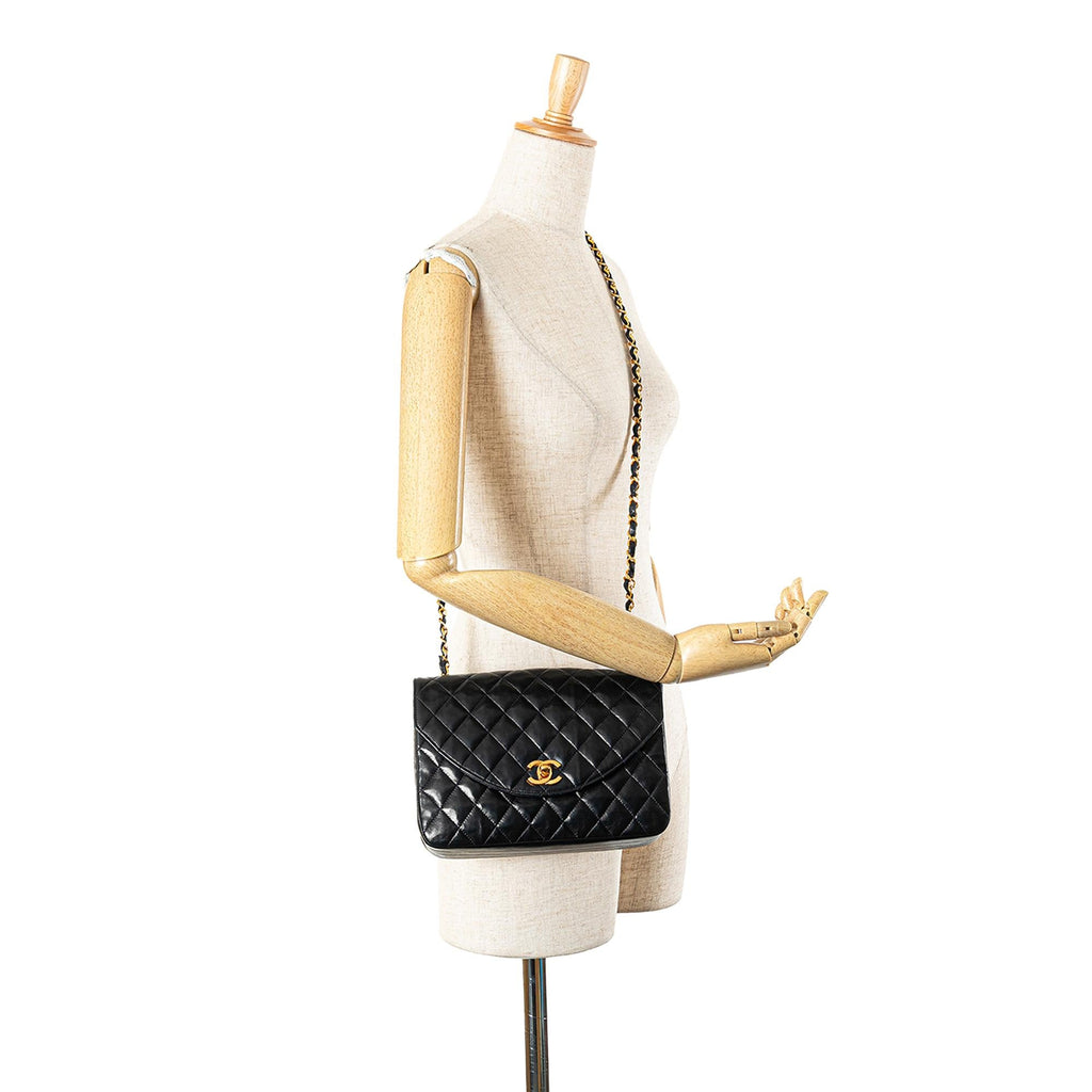 Chanel CC Quilted Lambskin Round Flap