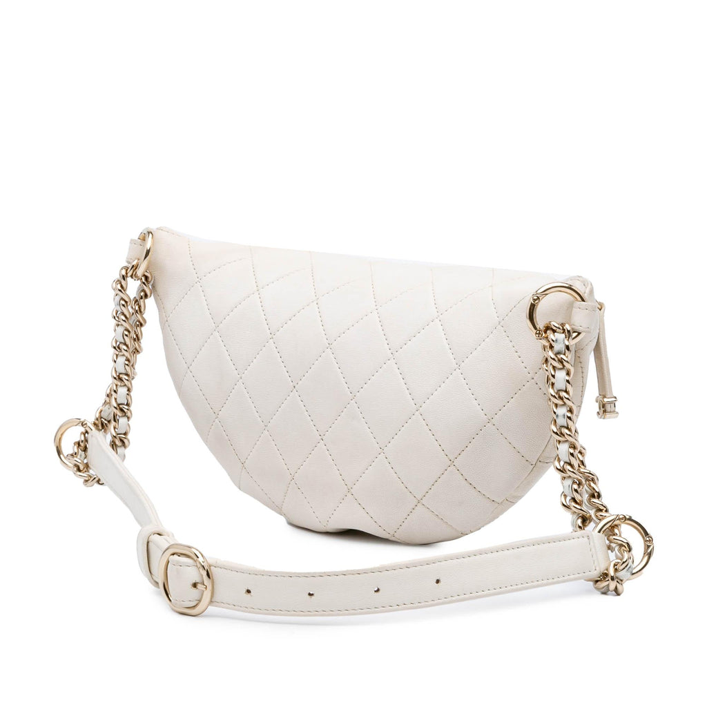 Chanel CC Quilted Lambskin Studded Logo Belt Bag