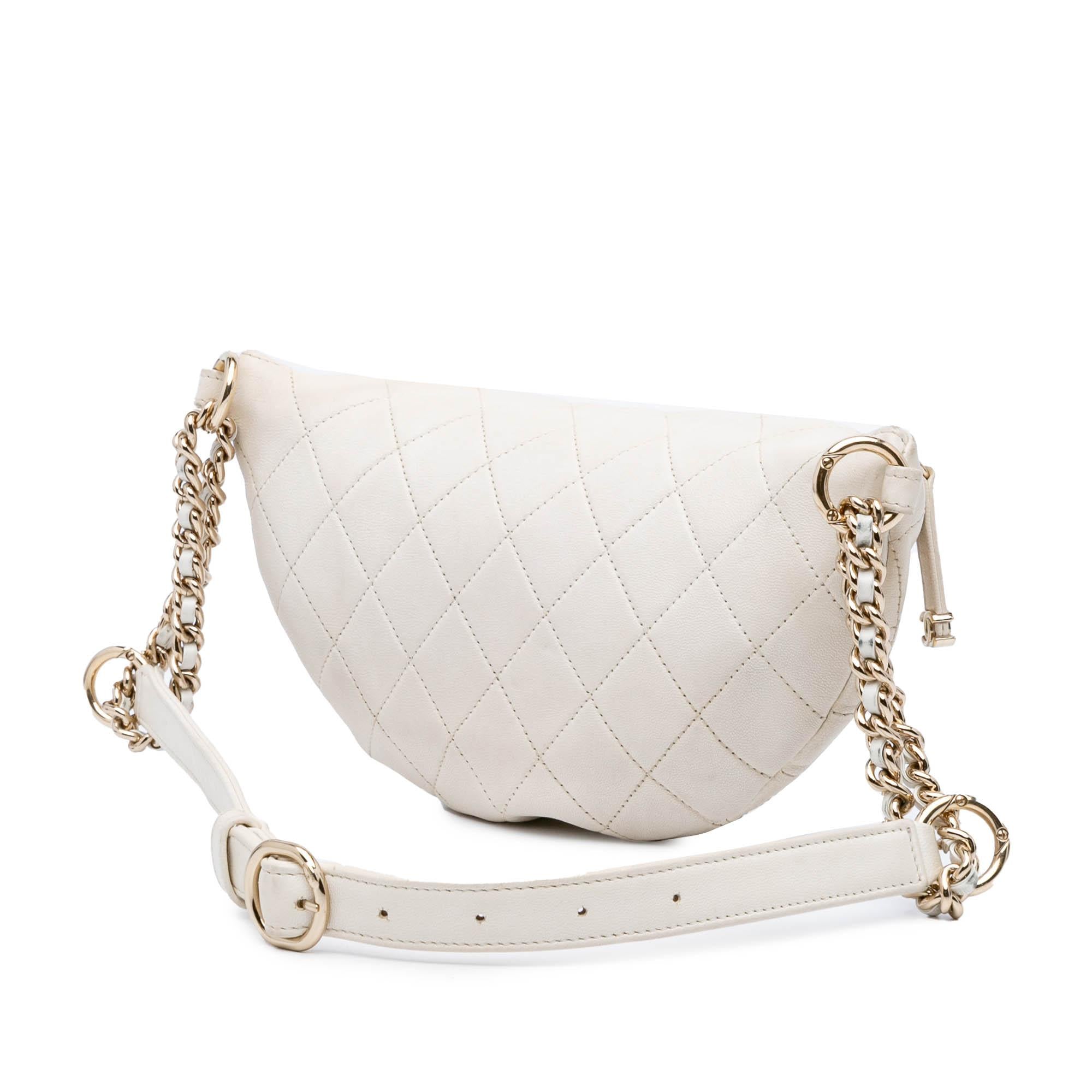 Chanel CC Quilted Lambskin Studded Logo Belt Bag
