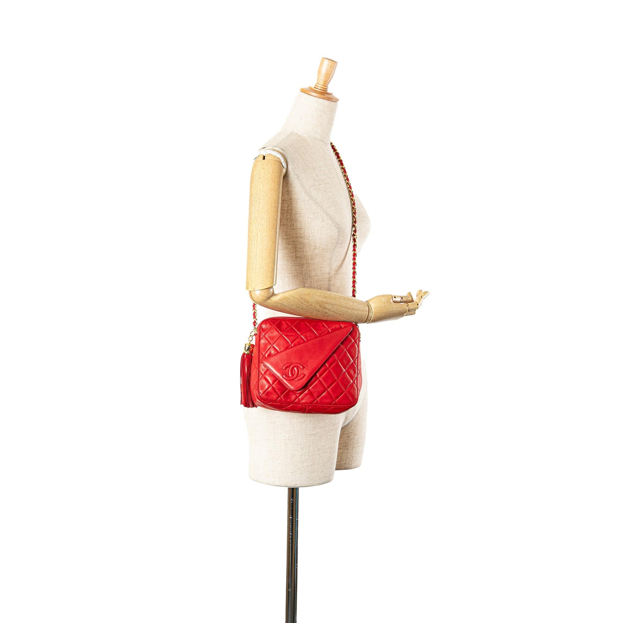 Chanel CC Quilted Lambskin Tassel Camera Bag