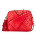 Chanel CC Quilted Lambskin Tassel Camera Bag