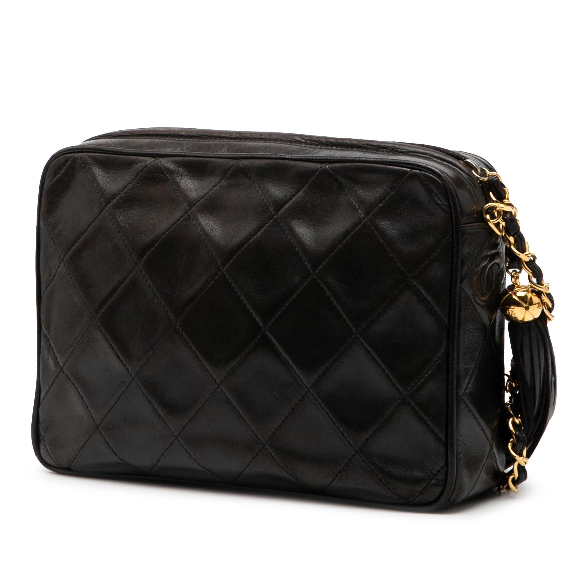 Chanel CC Quilted Lambskin Tassel Camera Bag