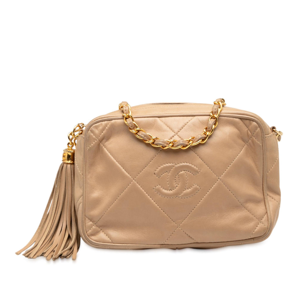 Chanel CC Quilted Lambskin Tassel Camera Bag