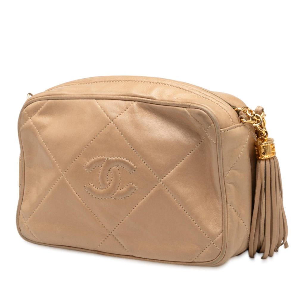 Chanel CC Quilted Lambskin Tassel Camera Bag