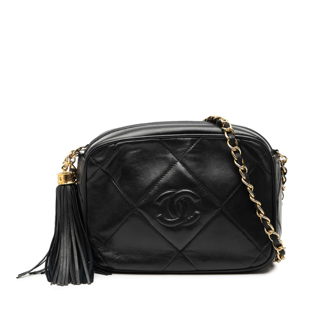 Chanel CC Quilted Lambskin Tassel Camera Bag